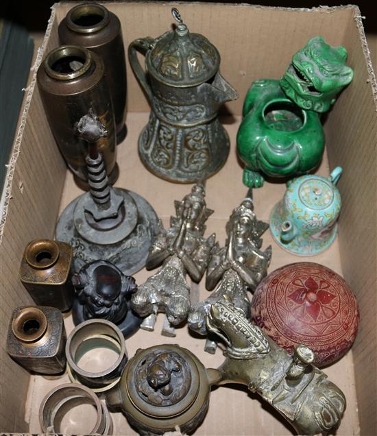 Collection of mixed Asian brassware